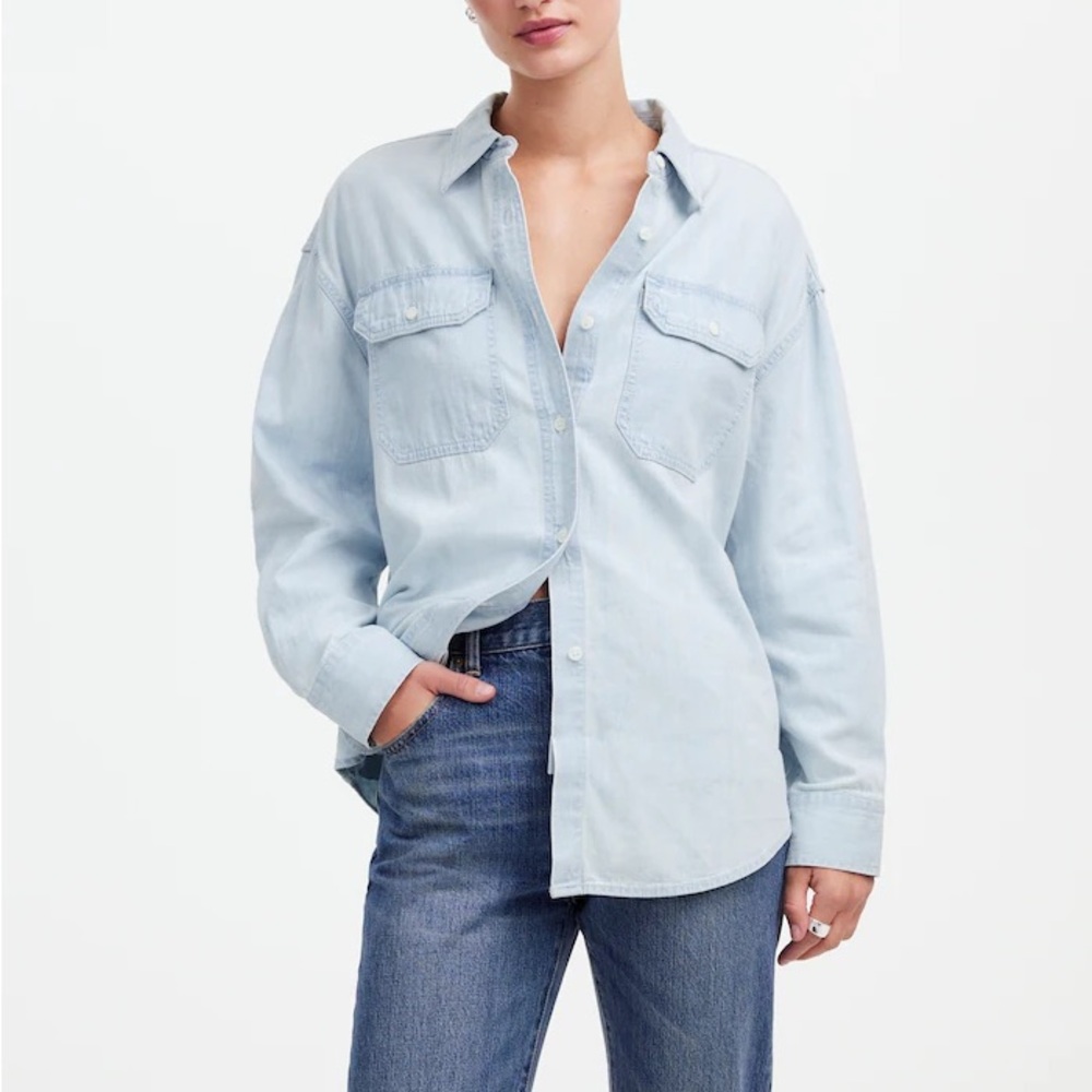 Madewell Distressed Chambray Button Up